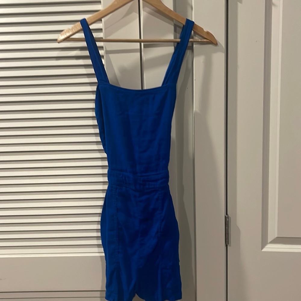 ZARA blue romper with criss cross back